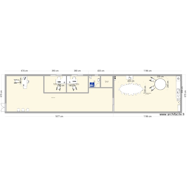 Reaménagement. Plan de 6 pièces et 183 m2