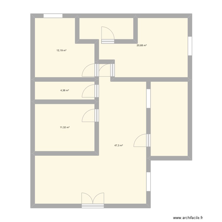 hamdi. Plan de 5 pièces et 96 m2