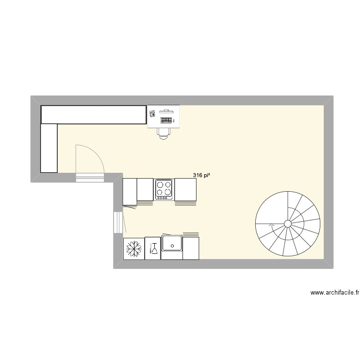 Mini384_2. Plan de 1 pièce et 29 m2