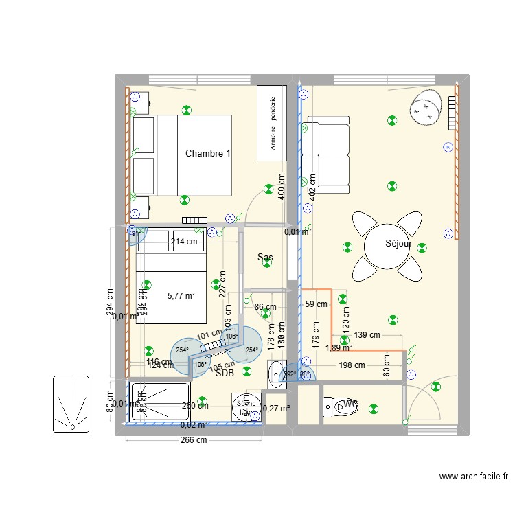 Olympiade 407 (2). Plan de 12 pièces et 40 m2