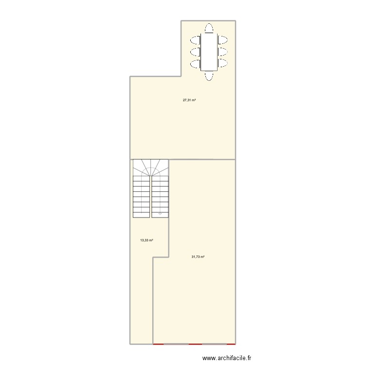 fab'. Plan de 3 pièces et 72 m2