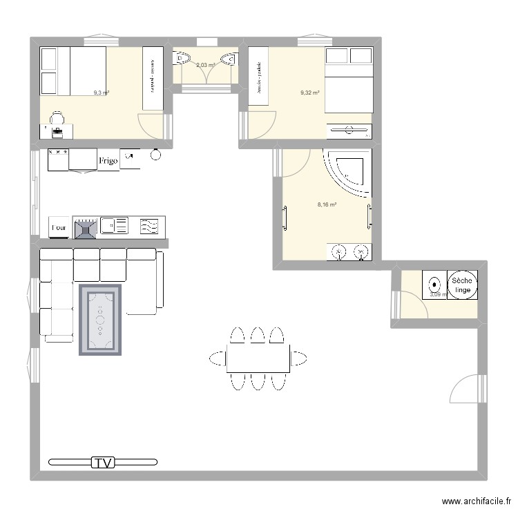 Maison Matteo Cap. Plan de 5 pièces et 32 m2