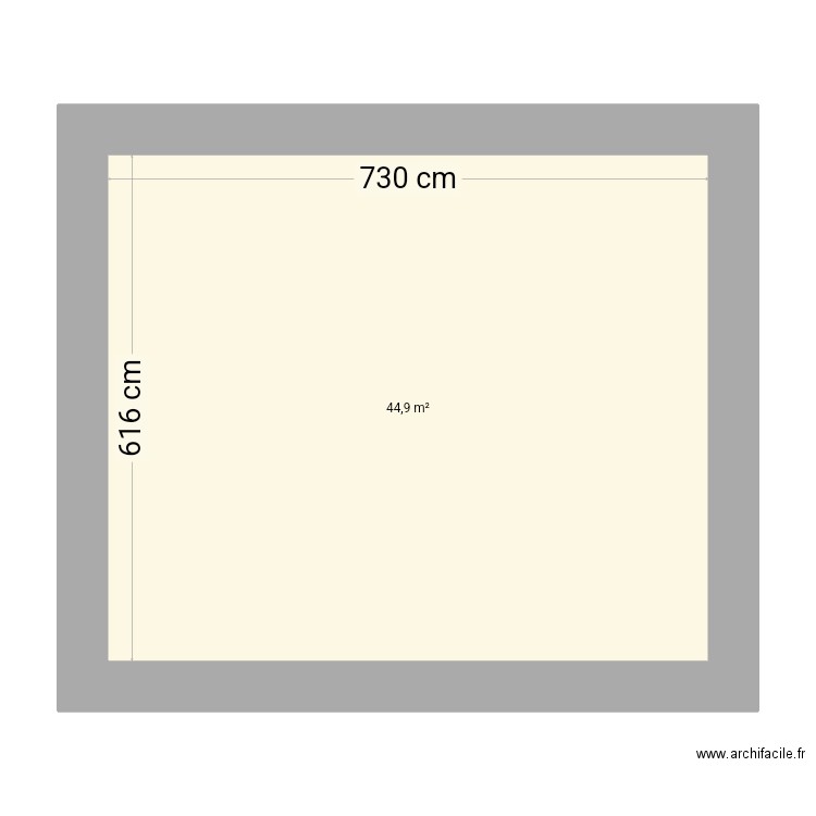 Rilly . Plan de 1 pièce et 45 m2