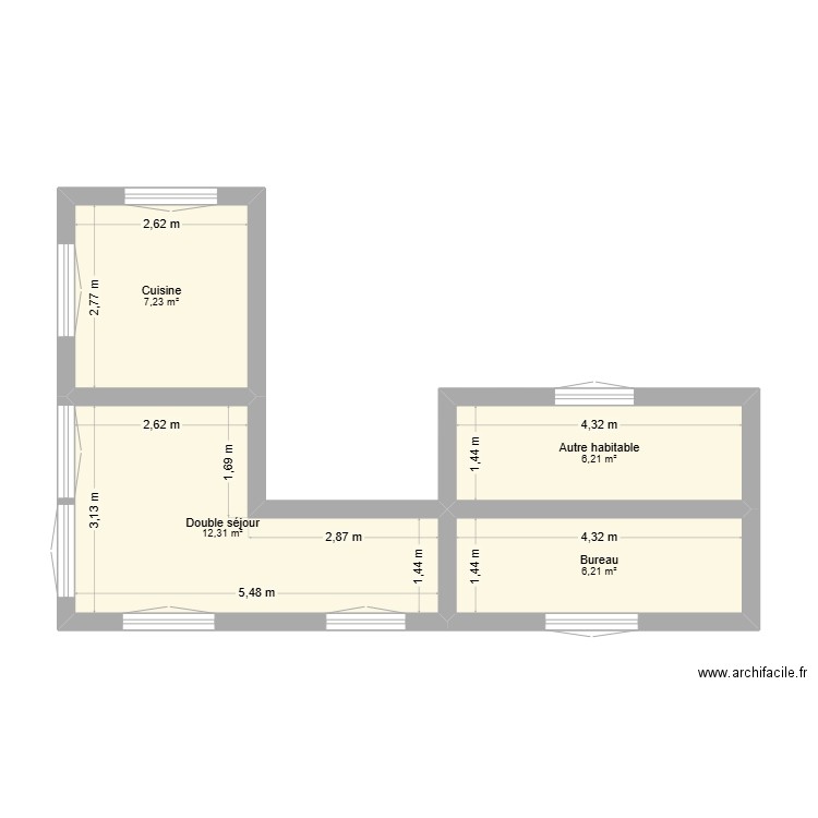 plan rdc maison saint remimont. Plan de 4 pièces et 32 m2