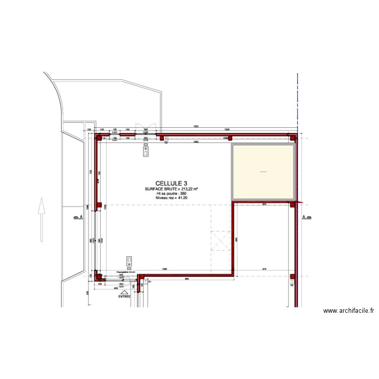 Ath. Plan de 1 pièce et 30 m2