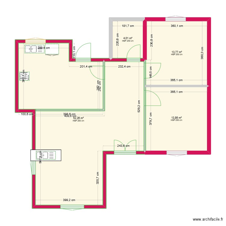 mouheddine. Plan de 4 pièces et 84 m2