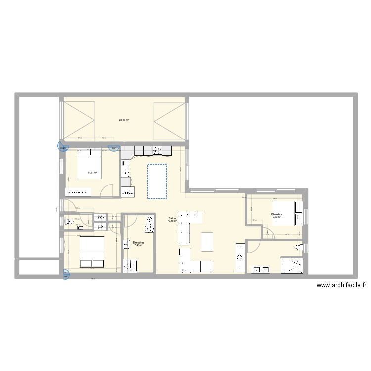 maison 8. Plan de 5 pièces et 154 m2