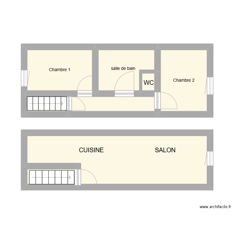 blanche porte 2. Plan de 7 pièces et 31 m2