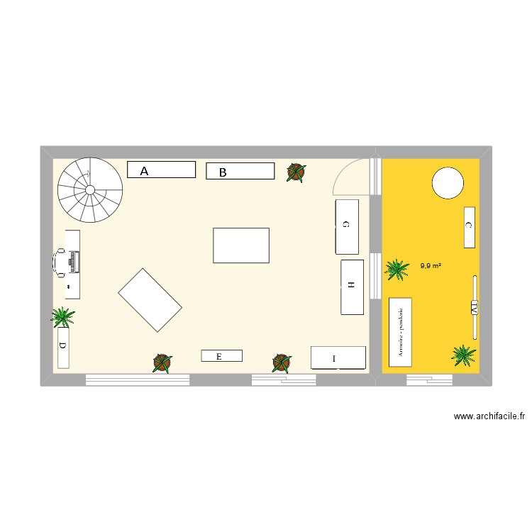 REGALETOI. Plan de 2 pièces et 42 m2