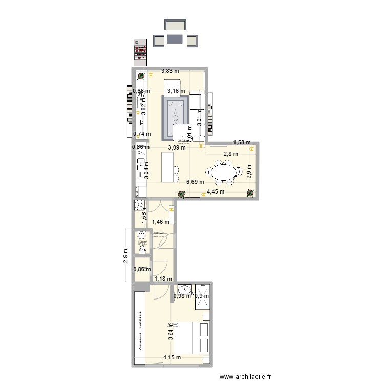 Celia home 2. Plan de 5 pièces et 62 m2