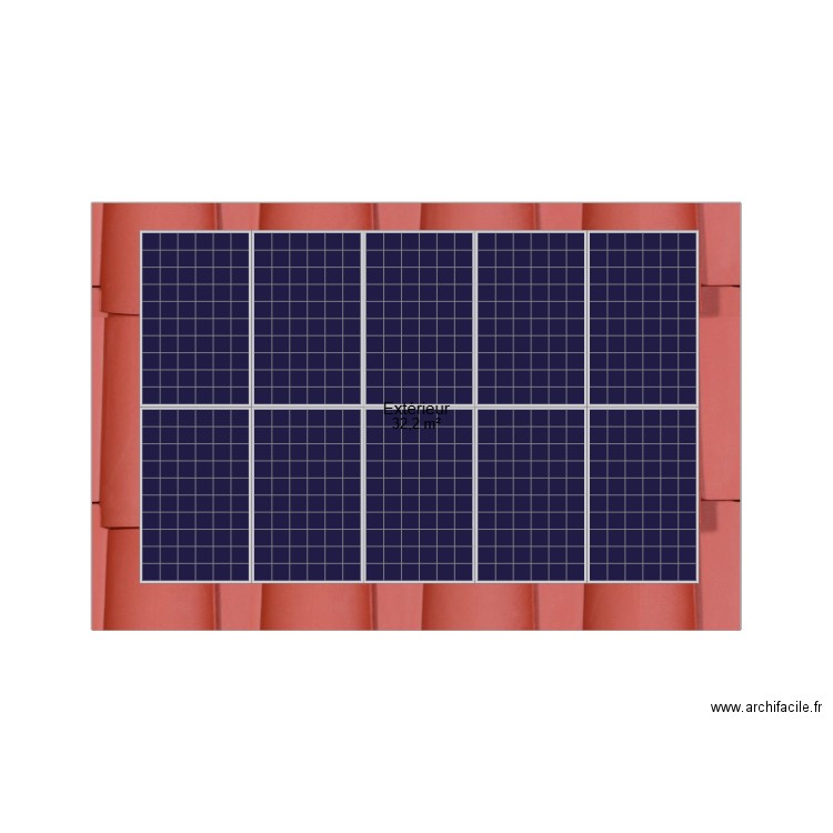 Panneaux Photovoltaïques. Plan de 1 pièce et 32 m2