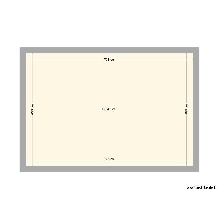 Test. Plan de 1 pièce et 36 m2