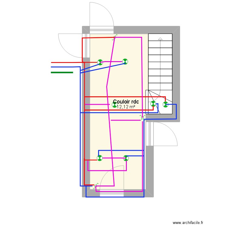 archifacile 1. Plan de 1 pièce et 12 m2