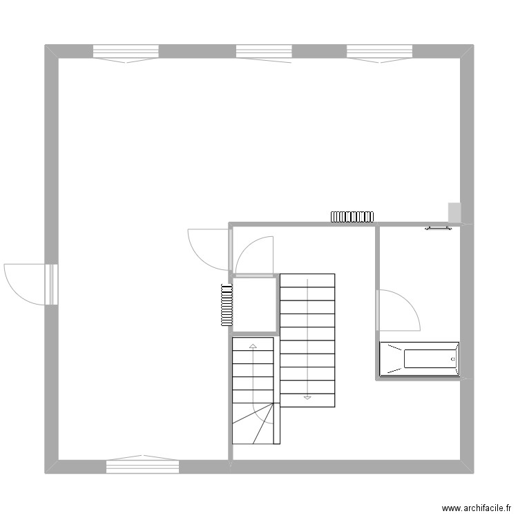 Husson_E1_Avant_Masque. Plan de 4 pièces et 61 m2