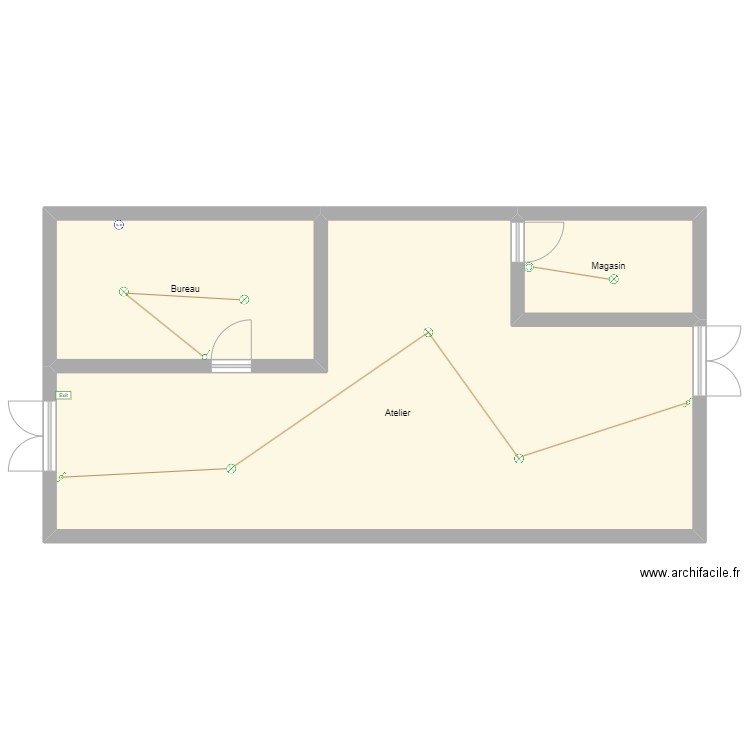 Usine. Plan de 3 pièces et 76 m2