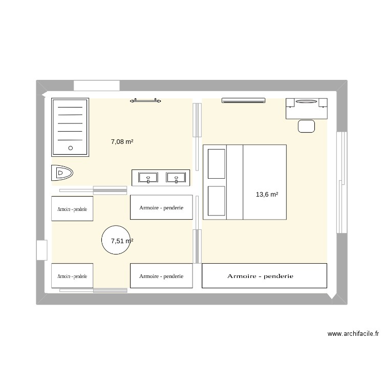 Aménagement Dépendance. Plan de 4 pièces et 28 m2