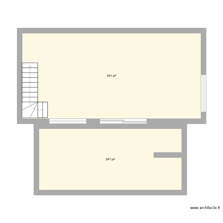 Chalet. Plan de 2 pièces et 63 m2