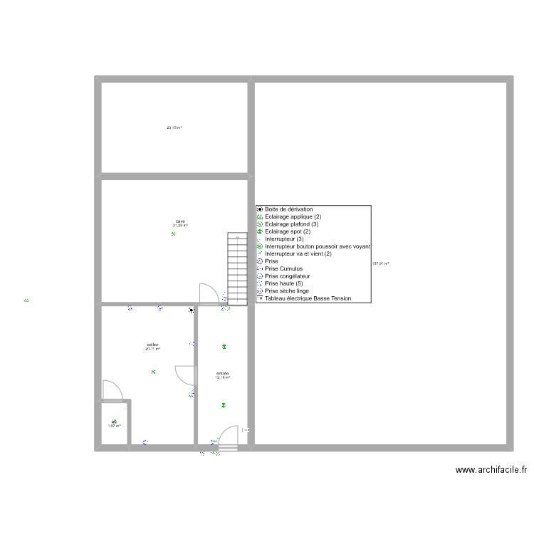 Marion elec. Plan de 6 pièces et 247 m2