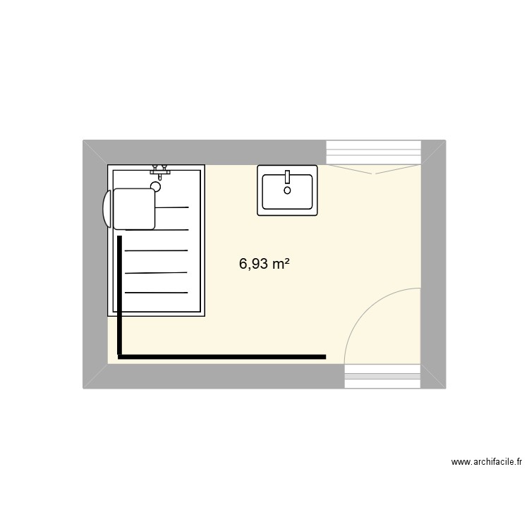 CHAUVEAU. Plan de 1 pièce et 7 m2