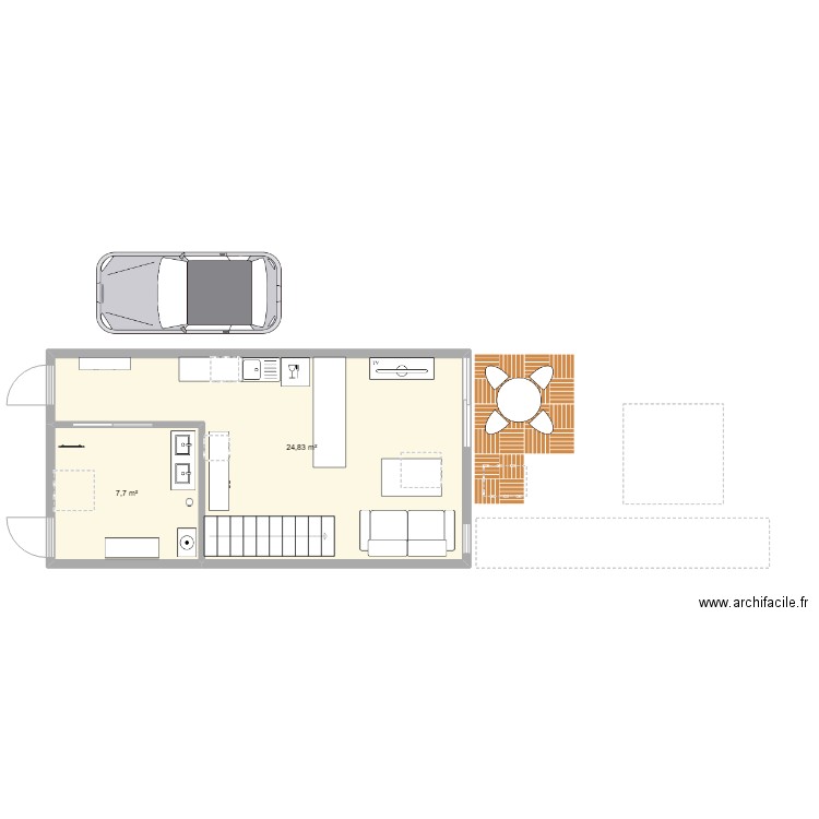 Géroménil 2. Plan de 2 pièces et 33 m2