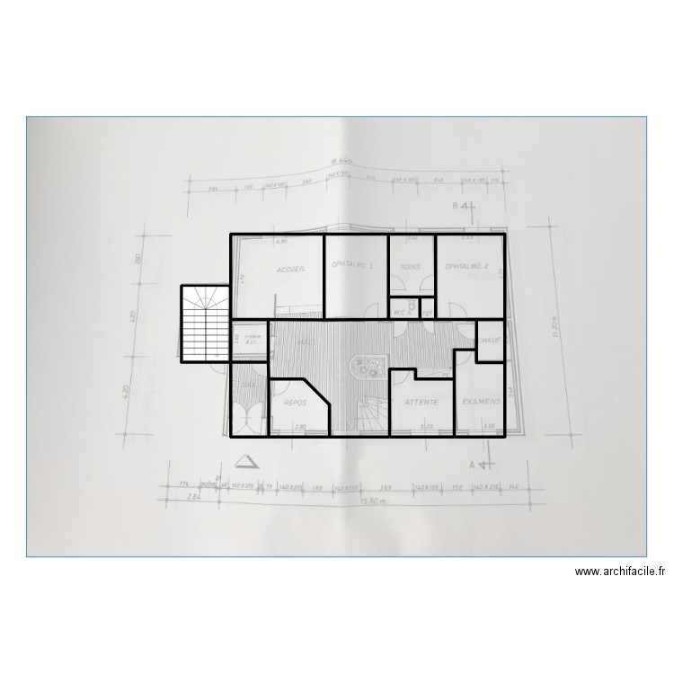 51356-croquis RDC. Plan de 13 pièces et 79 m2