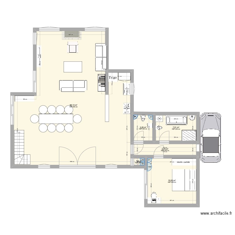 ROBLEDA _ VERSION 2 _ RDC. Plan de 6 pièces et 119 m2