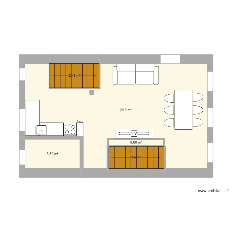 Maison le brassus. Plan de 5 pièces et 38 m2