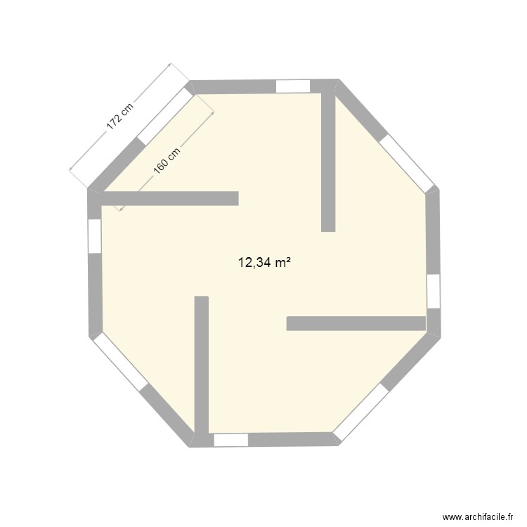 cabane octo. Plan de 1 pièce et 12 m2