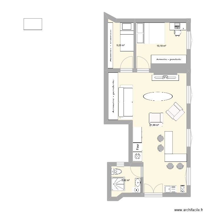 CAM05 V2. Plan de 4 pièces et 51 m2