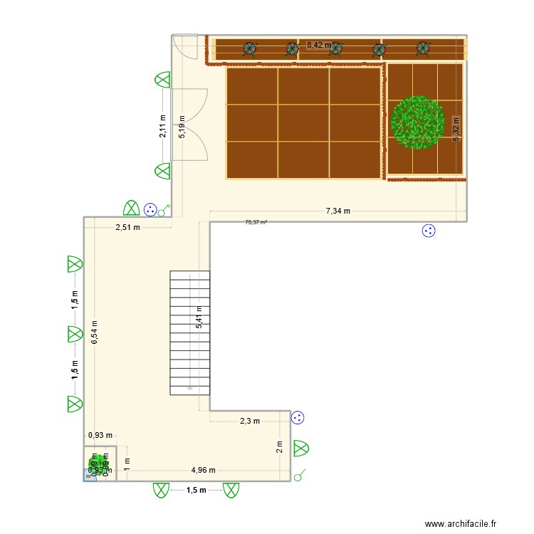 projet travaux version 2 128 roger françois. Plan de 2 pièces et 76 m2