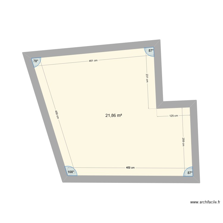 CHB_AVANT. Plan de 1 pièce et 22 m2