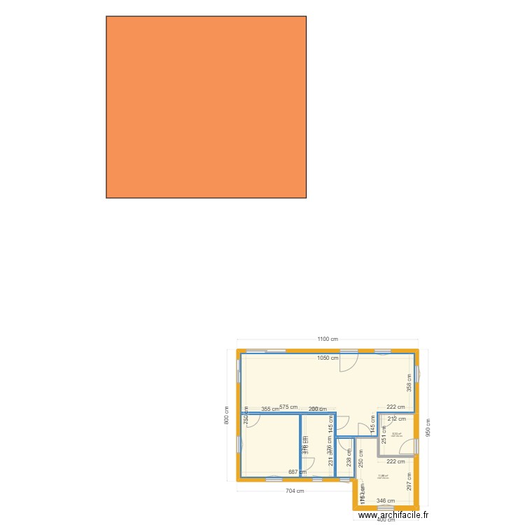 Maison cubique février. Plan de 3 pièces et 82 m2