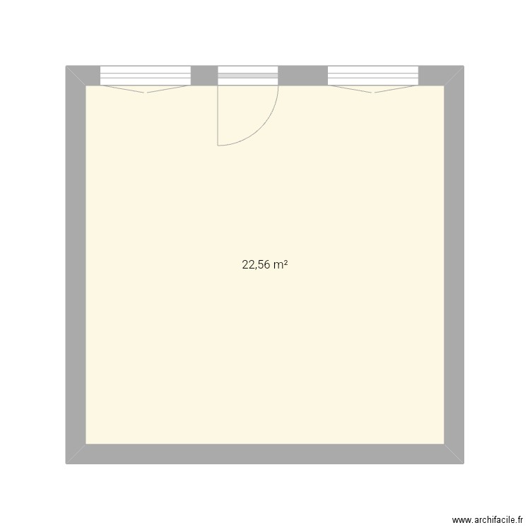 ris. Plan de 1 pièce et 23 m2