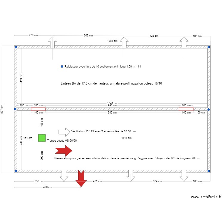 PINCON VS VENTILATION. Plan de 2 pièces et 112 m2