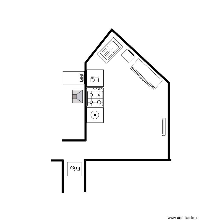 Cuisine. Plan de 0 pièce et 0 m2