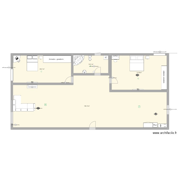 smart house. Plan de 4 pièces et 174 m2