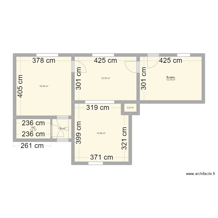 Local Georges Landry. Plan de 7 pièces et 61 m2