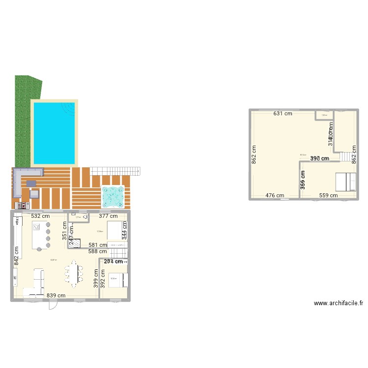 Vigny. Plan de 6 pièces et 182 m2