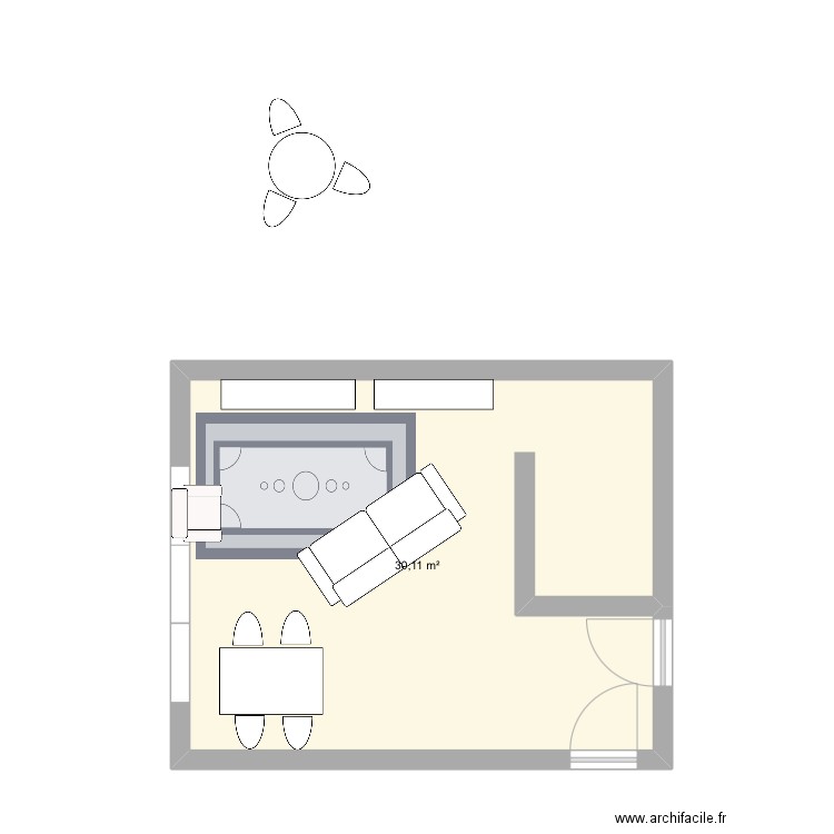 Bruxelles. Plan de 1 pièce et 30 m2