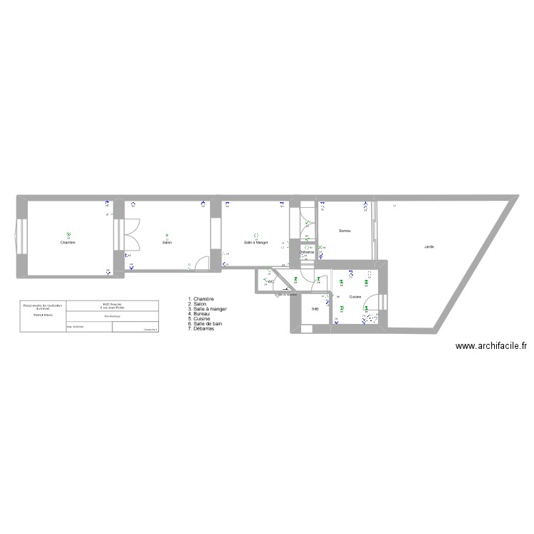 Pl01.0. Plan de 9 pièces et 66 m2