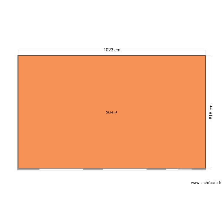 garage. Plan de 1 pièce et 59 m2