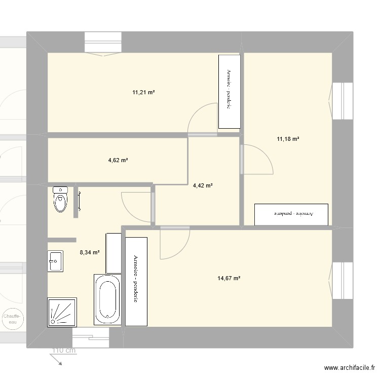 essai 9875. Plan de 13 pièces et 126 m2