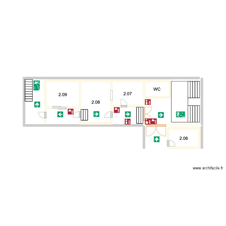  Sacré Coeur de Stockel - Nouveau bâtiment - Etage 2. Plan de 5 pièces et 6 m2