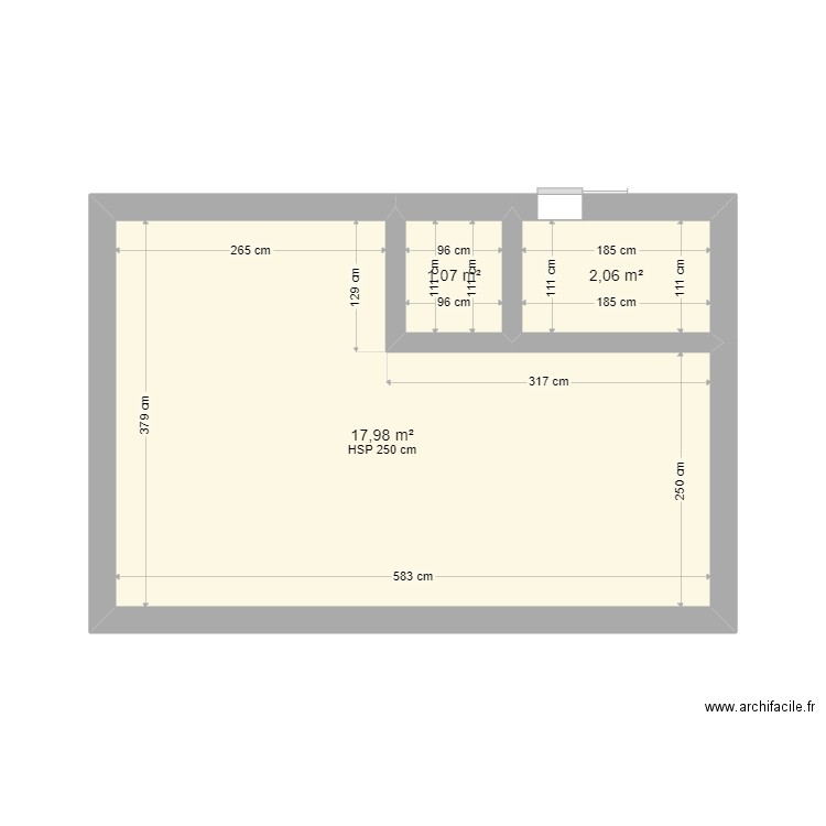 BNB. Plan de 3 pièces et 21 m2