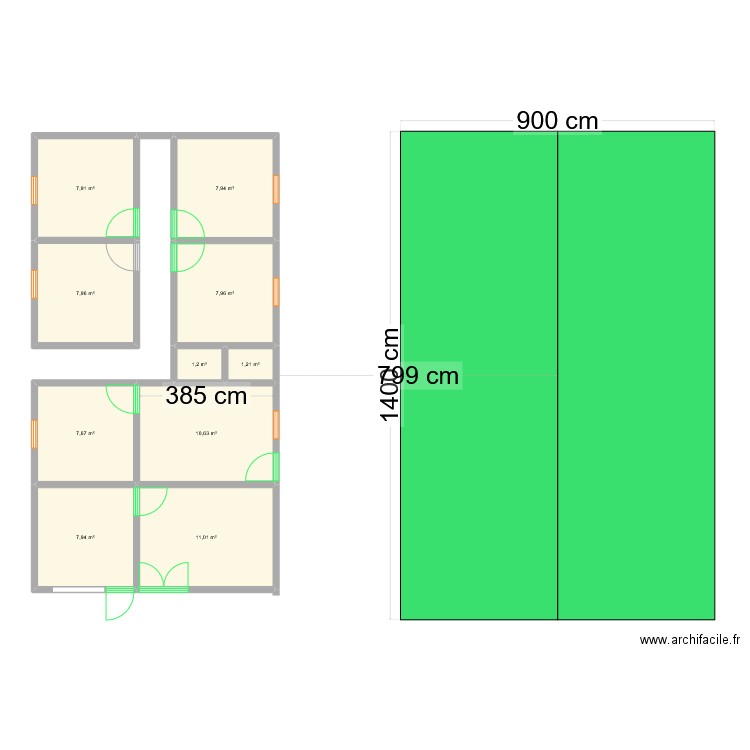 BAR MEBEM. Plan de 10 pièces et 71 m2