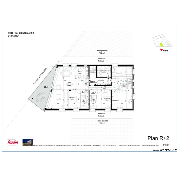 TOUR CARRÉE R+2. Plan de 0 pièce et 0 m2