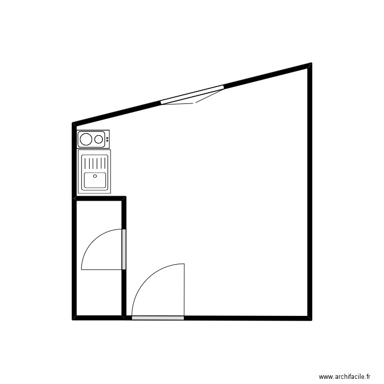 RDC GAUCHE. Plan de 2 pièces et 12 m2