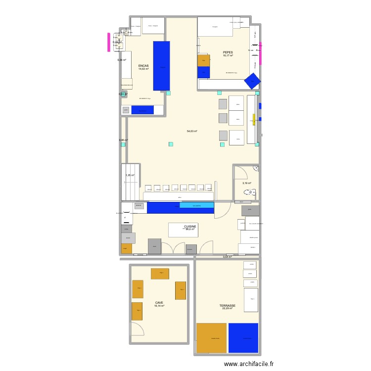 GALERIE plan. Plan de 13 pièces et 157 m2