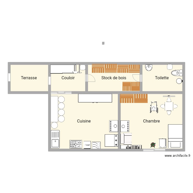 Maison. Plan de 6 pièces et 136 m2