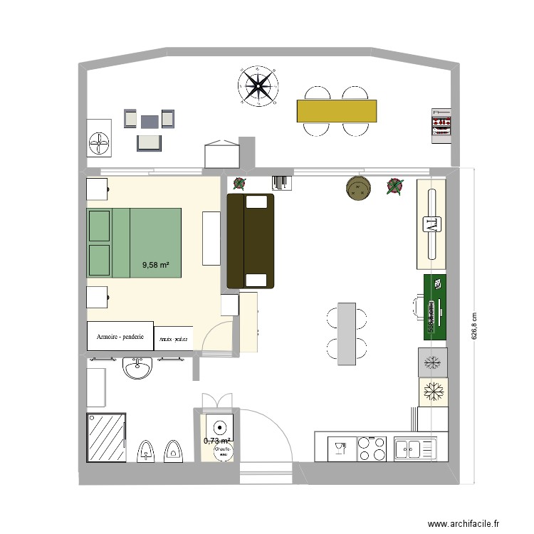 Mon appartement. Plan de 2 pièces et 10 m2